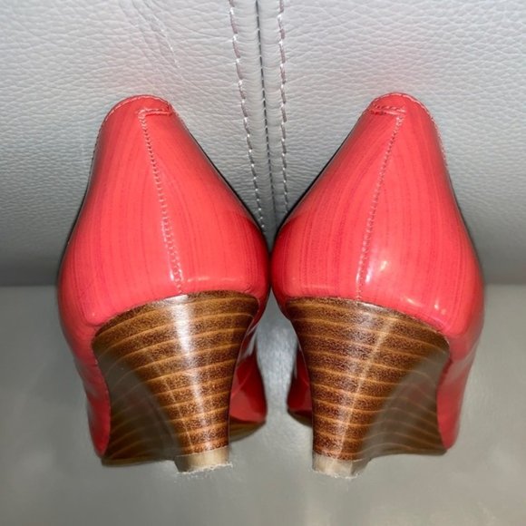 Calvin Klein Bree Coral Peep Toe Wedges - Picture 5 of 8